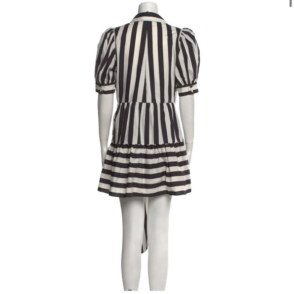 FARM Rio Black and Cream Striped Mini Dress with Front Tie - Picture 3 of 11